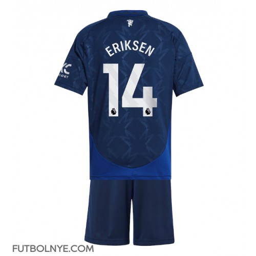 Camiseta Manchester United Christian Eriksen #14 Visitante Equipación para niños 2024-25 manga corta (+ pantalones cortos)